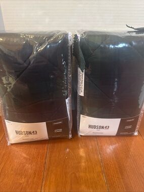 2 Pkgs Total Of 4 Hudson 43 Standard Cotton Flannel Navy Tartan Pillowcases New